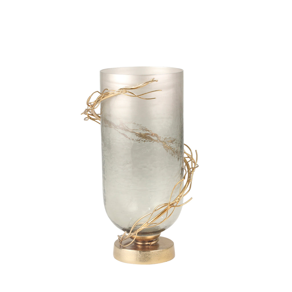 Glass 14" Wire Wrap Vase, Gold - ReeceFurniture.com
