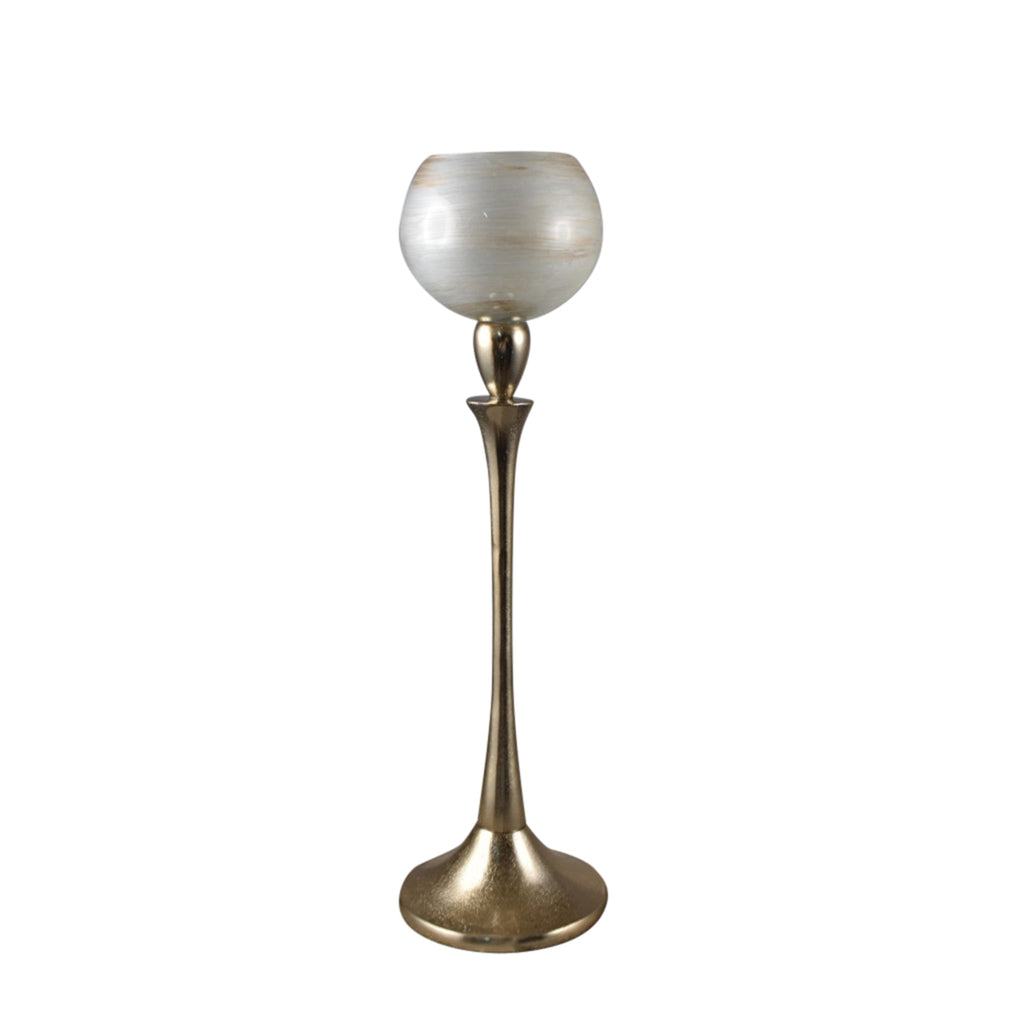 Glass 18" Goblet Votive Holder, Opal - ReeceFurniture.com