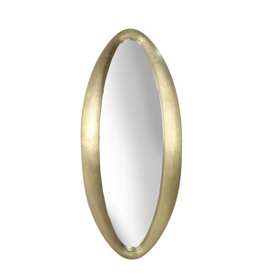 Wood / Brass Clad, 64" Oval Wall Mirror, Gold - ReeceFurniture.com
