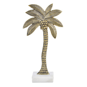Aluminum 21" Palm Tree Decoration, Gold - ReeceFurniture.com