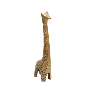 Aluminum 12" Giraffe Sculpture, Gold - ReeceFurniture.com
