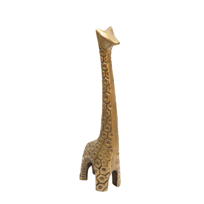 Aluminum 12" Giraffe Sculpture, Gold