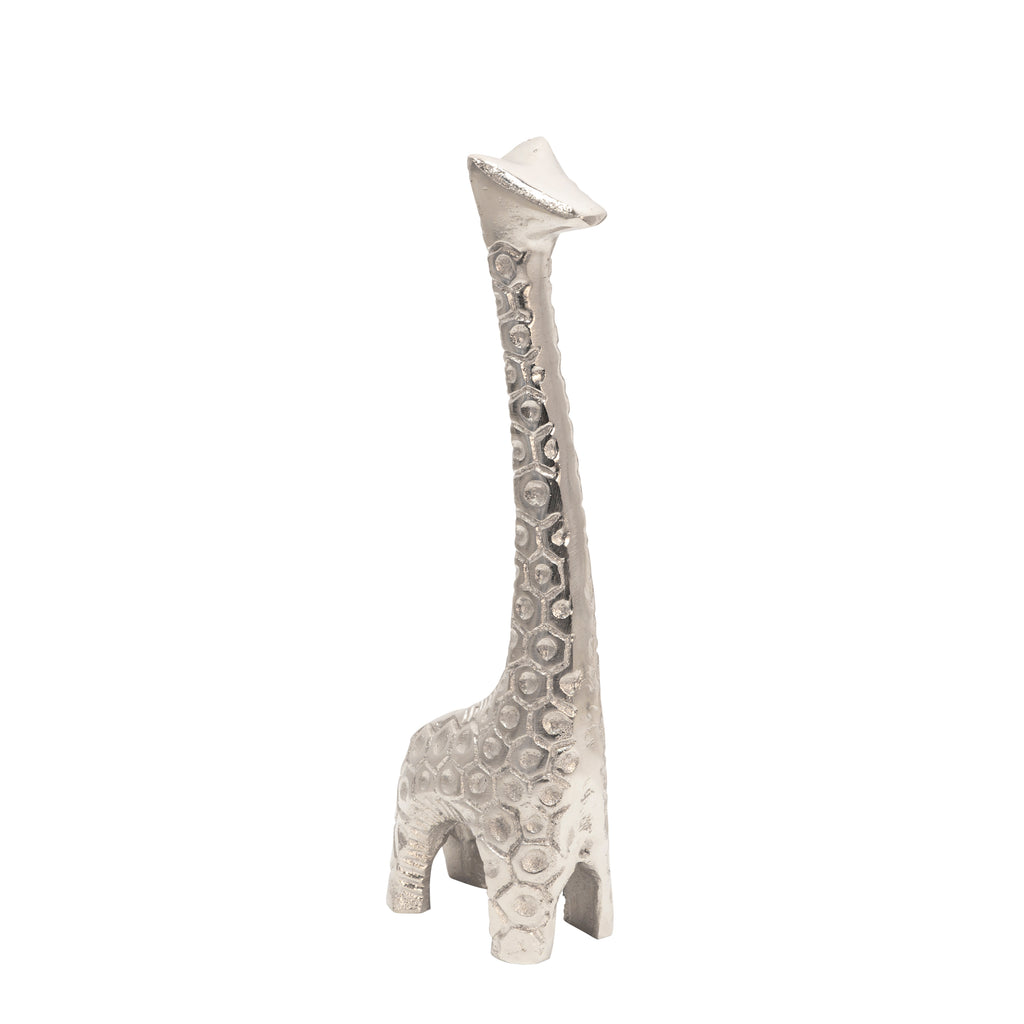 Aluminum 12" Giraffe Sculpturesilver - ReeceFurniture.com
