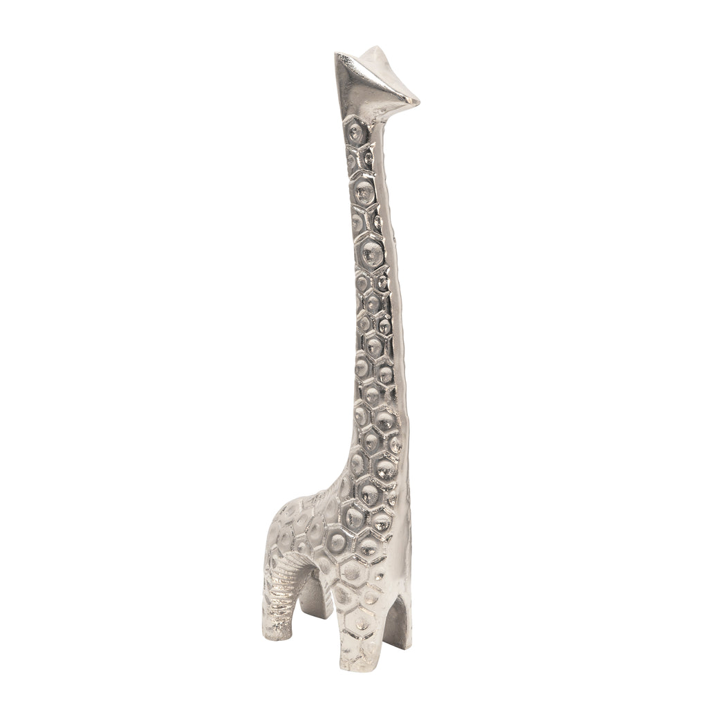 Aluminum 16" Giraffe Sculpturesilver - ReeceFurniture.com