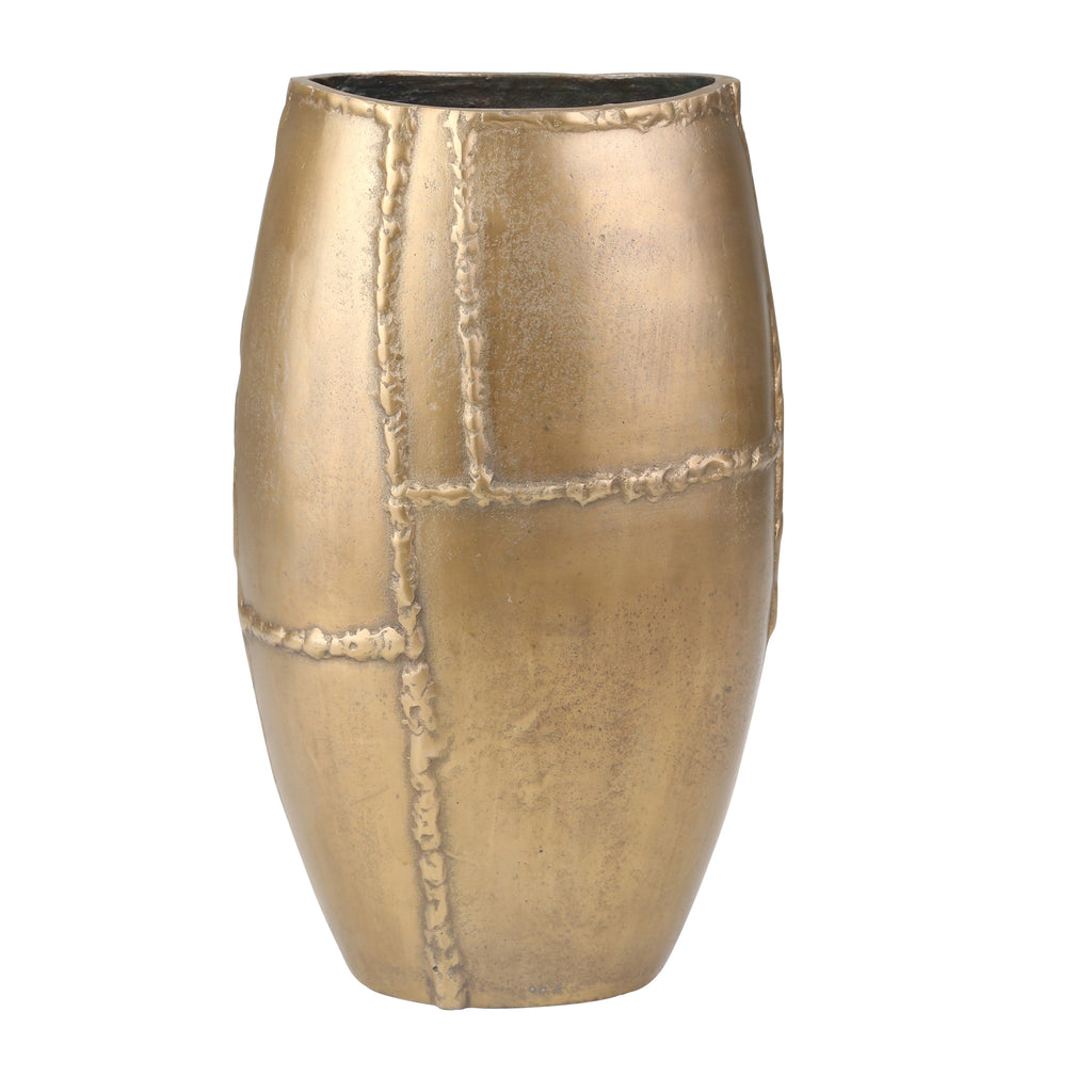 Aluminum 19"  Vase, Antique Brass - ReeceFurniture.com