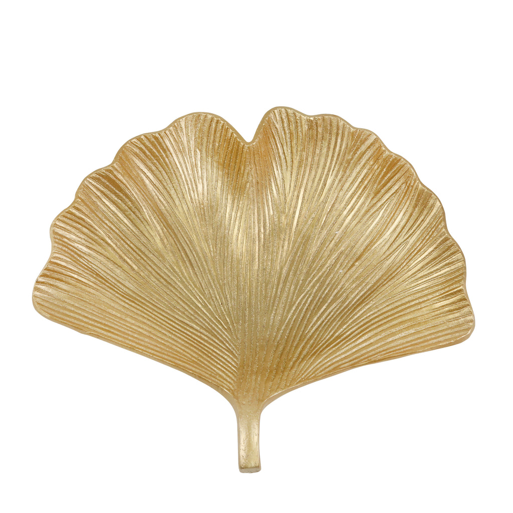 Resin 14" Ginkgo Plate, Gold - ReeceFurniture.com