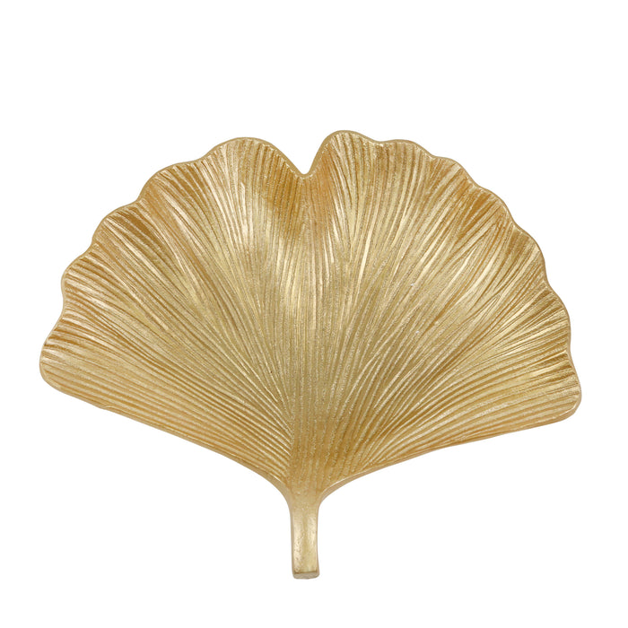 Resin 14" Ginkgo Plate, Gold