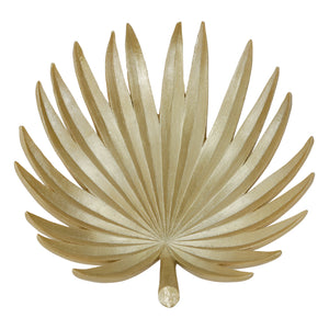 Resin 16" Banana Leaf Plate, Gold - ReeceFurniture.com