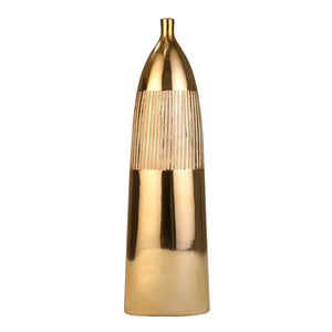 Ceramic 21.75" Taper Vase, Gold - ReeceFurniture.com