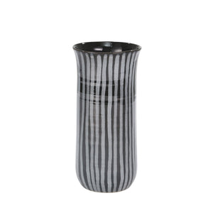 Ceramic 11" Striped Vase, Blue - ReeceFurniture.com