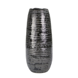 Ceramic 16" Cone Vase, Black - ReeceFurniture.com