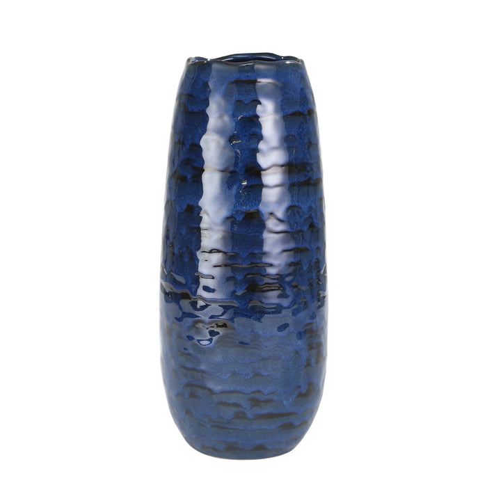 Ceramic 16" Cone Vase, Blue