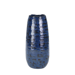 Ceramic 13.25" Cone Vase, Blue - ReeceFurniture.com