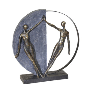 Polyresn 15" Couple Figurine,Bronze - ReeceFurniture.com