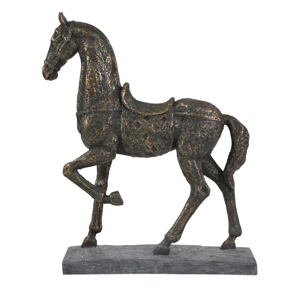 Polyresin 18.5" Horse, Bronze - ReeceFurniture.com