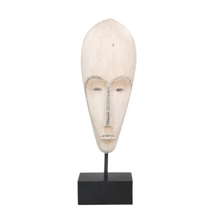 Resin 33" Mask On Stand, Cream- Kd - ReeceFurniture.com