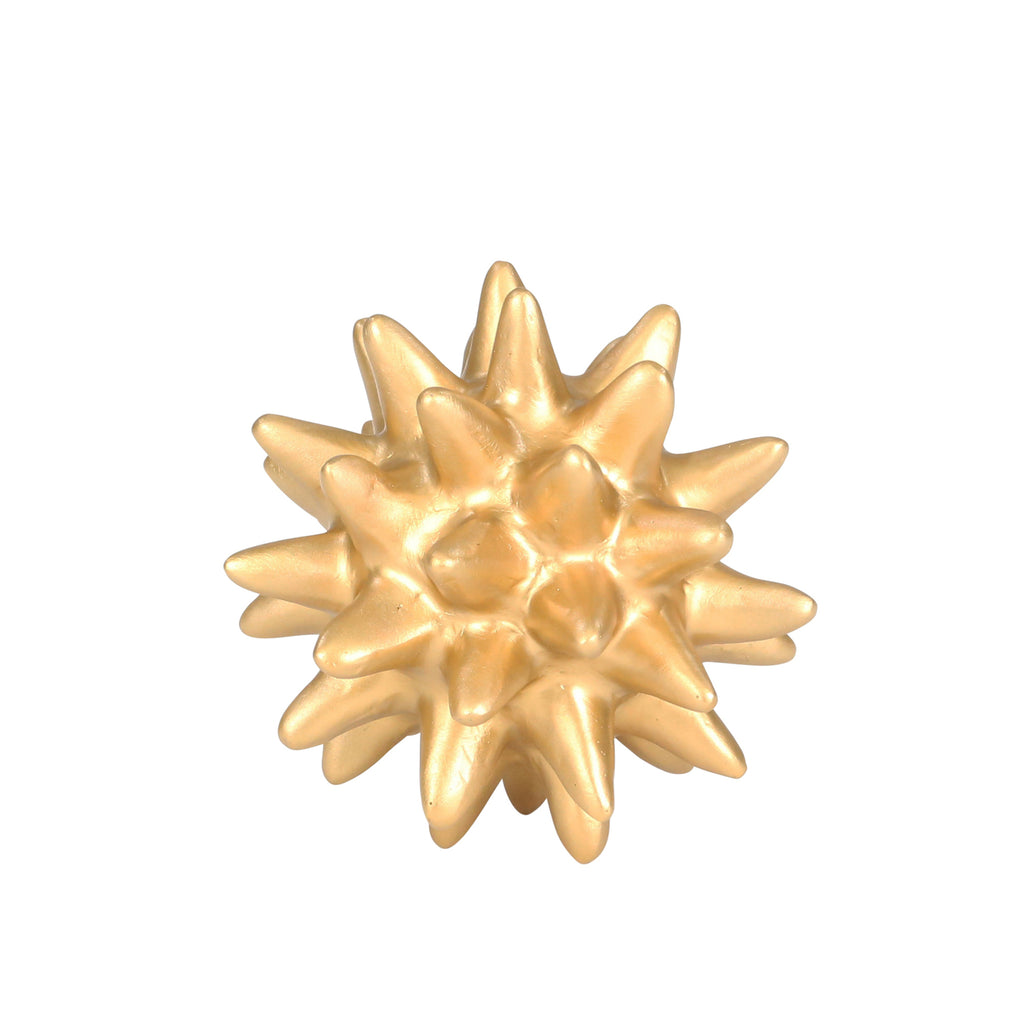 Polyresin 6" Porcupine Ball, Gold - ReeceFurniture.com