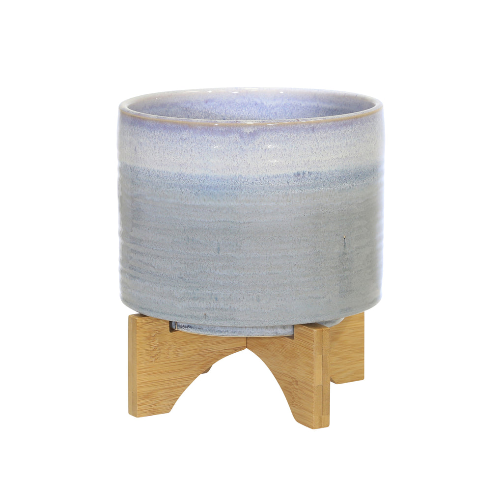 Ceramic 9" Planter On Stand, Blue Fade - ReeceFurniture.com