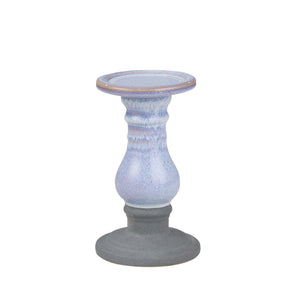 Ceramic 8" Candle Holder, Bluestripe - ReeceFurniture.com
