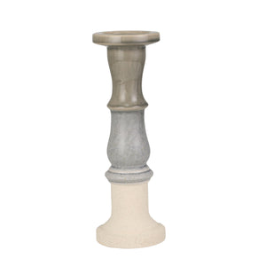 Ceramic 16" Candle Holder, Gray Fade Matt - ReeceFurniture.com