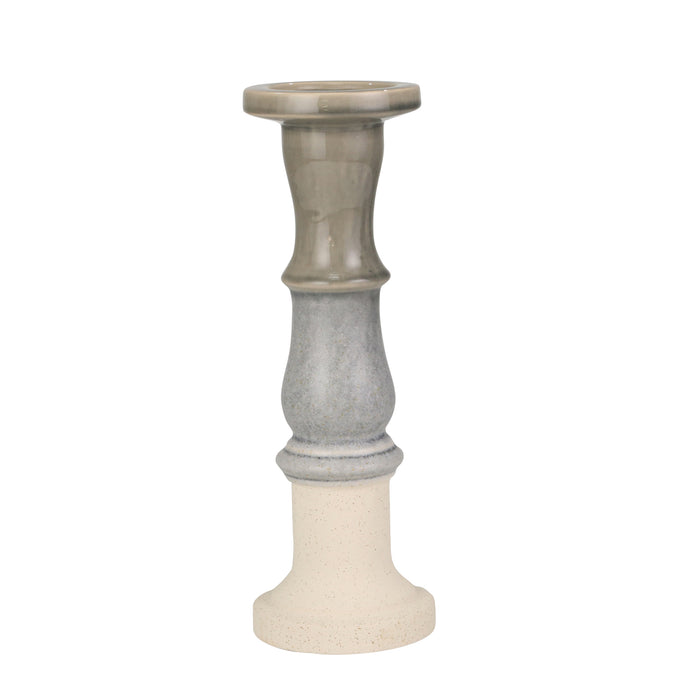 Ceramic 16" Candle Holder, Gray Fade Matt