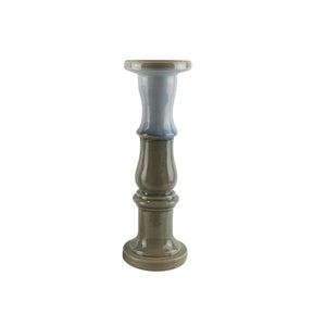 Ceramic 16" Candle Holder, Blue/Gray Reactive - ReeceFurniture.com