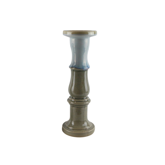 Ceramic 16" Candle Holder, Blue/Gray Reactive