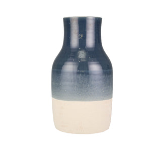 Ceramic 21" Decorative Bottle,Blue / Ivory - ReeceFurniture.com