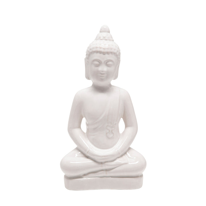 Ceramic 17.75" Buddha Figurine, White