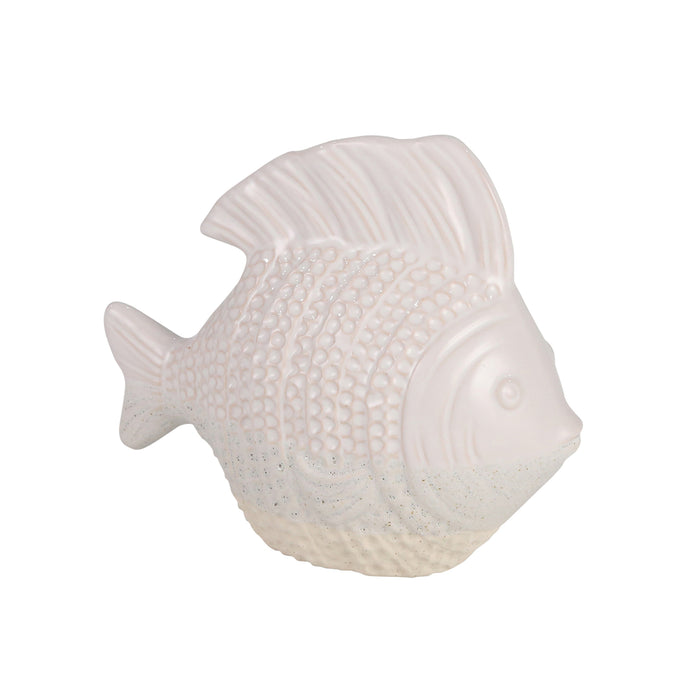Ceramic 9" Fish, Ivory