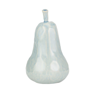 Ceramic 9.75" Pear, Light Blue - ReeceFurniture.com