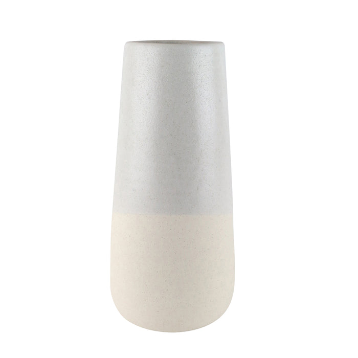 Ceramic 17" Vase, Gray/White