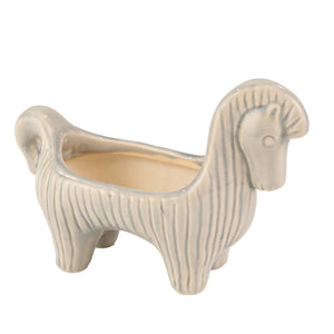 Ceramic 9" Horse Planter, Paleblue - ReeceFurniture.com