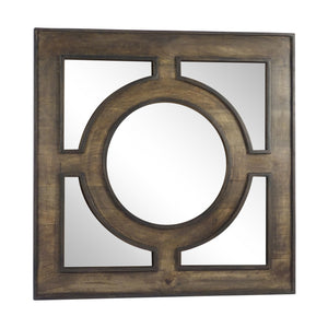 WOODEN 36" WALL MIRROR, GRAY - ReeceFurniture.com