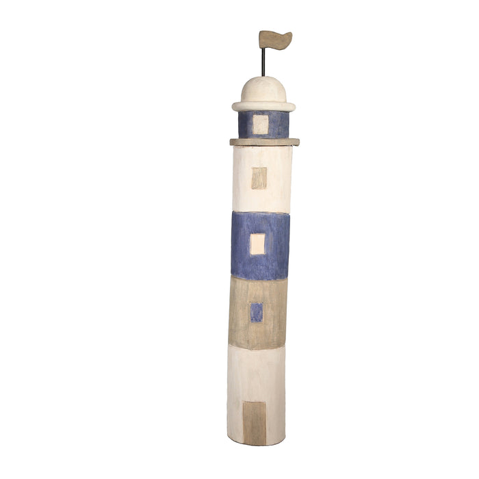 Mango Wood Light House Log 27", Multi