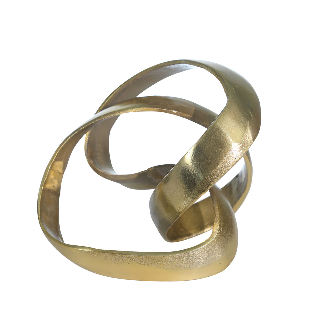 Aluminum Knot Sculpture, 7", Gold - ReeceFurniture.com