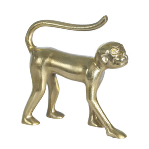 Aluminum Walking Monkey, 10" Gold - ReeceFurniture.com