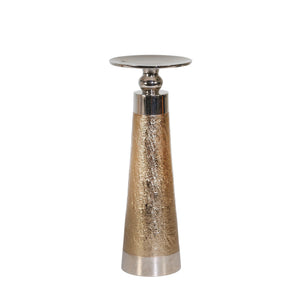 Aluminum 11" Pillar Holder, Gold/Silver - ReeceFurniture.com