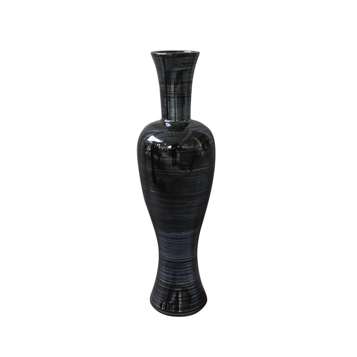 Ceramic 23" Vase, Pearl Black
