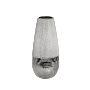 Ceramic 17" 2 Tone Vase, Gray - ReeceFurniture.com