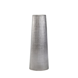 Ceramic 20" Cone Vase, Silver - ReeceFurniture.com