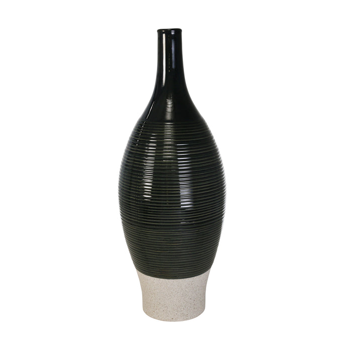 Ceramic 20" Bottle Vase, Green