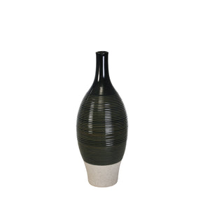 Ceramic 16" Bottle Vase, Green - ReeceFurniture.com