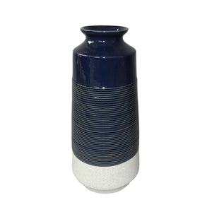 Ceramic 17" Vase, Dark Blue - ReeceFurniture.com