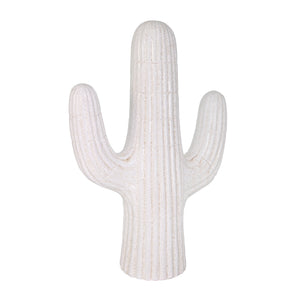 Ceramic 21" Cactus, White - ReeceFurniture.com