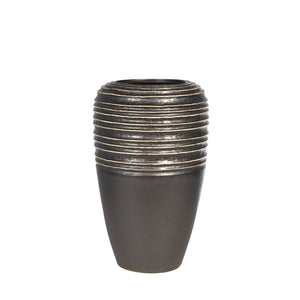 Ceramic 14" Vase, Gray - ReeceFurniture.com