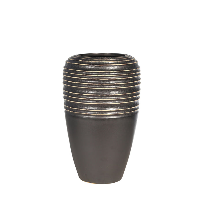 Ceramic 14" Vase, Gray