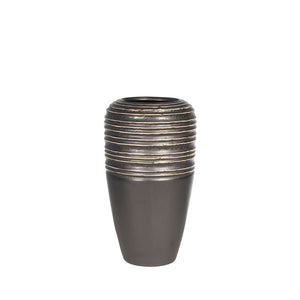 Ceramic 12" Vase, Gray - ReeceFurniture.com