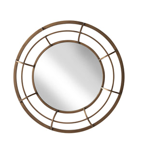 Metal Frame 28" Wall Mirror ,Gold - Wb - ReeceFurniture.com