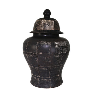 Ceramic 28" Temple Jar Antiqueblack - ReeceFurniture.com